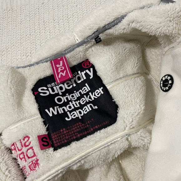 Superdry S Hooded Winter Windtreker Gray Pink Jacket - Picture 7 of 13